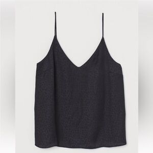 NWT H&M BLACK LEOPARD V-NECK CAMIOLE TANK TOP